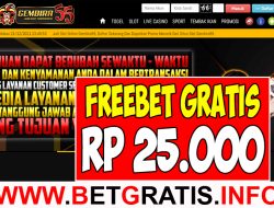 GEMBIRA55 – FREEBET GRATIS RP 25.000 TANPA DEPOSIT