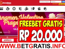 MACAUDEWA – FREEBET GRATIS RP 20.000 TANPA DEPOSIT