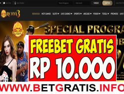 RODA3 – FREEBET GRATIS RP 10.000 TANPA DEPOSIT